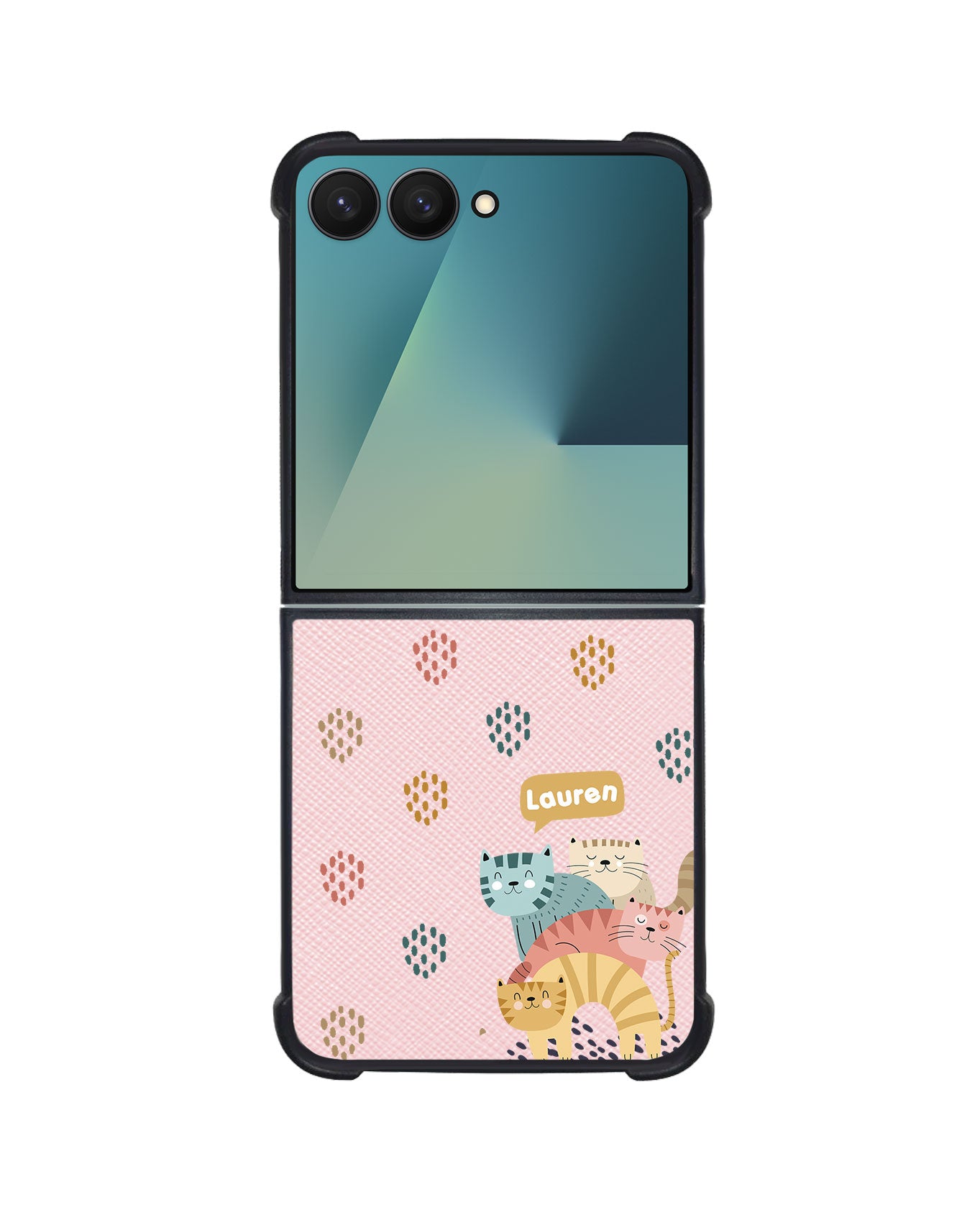 Android Flip / Fold Leather Grip - Rainbow Meow 2.0