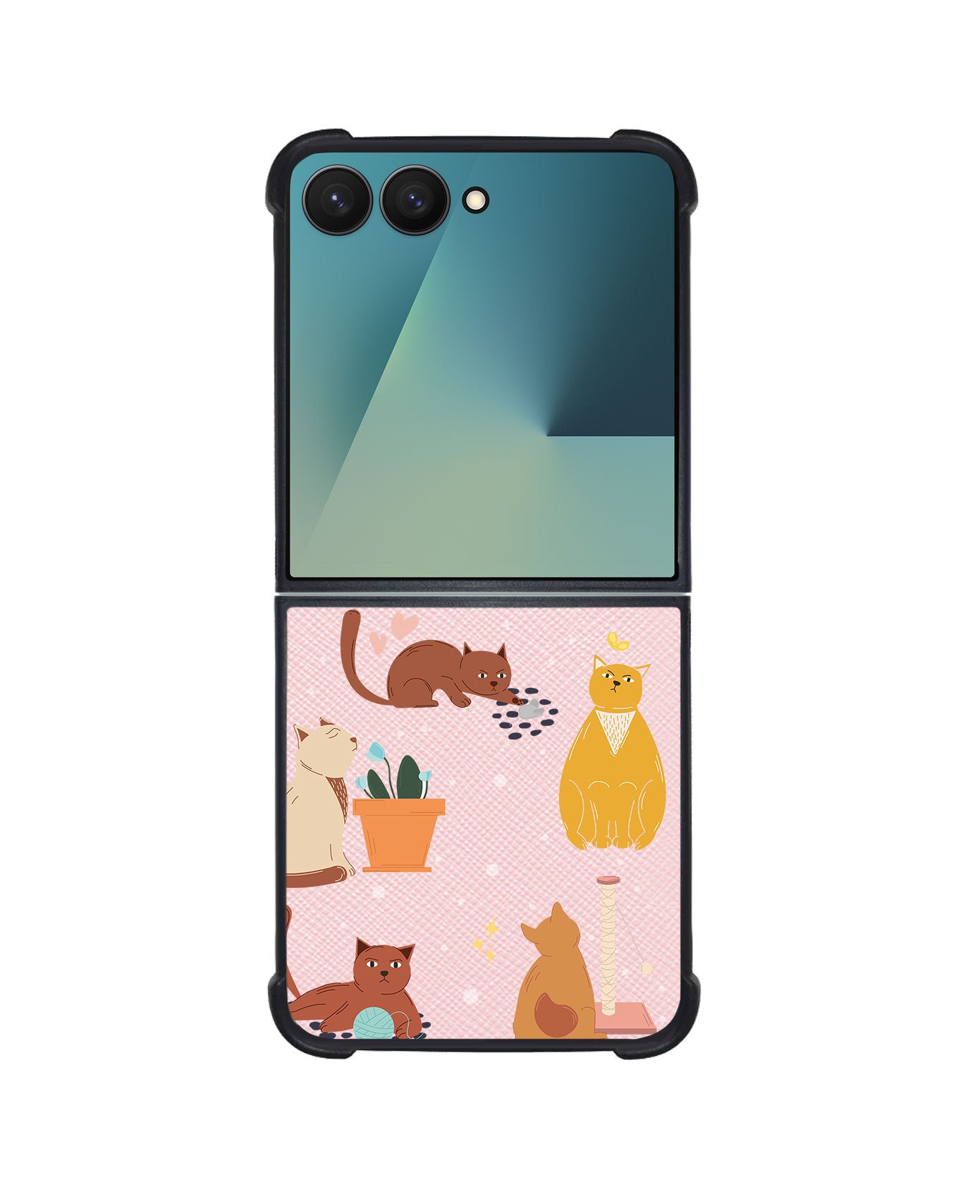 Android Flip / Fold Leather Grip - Playful Cat