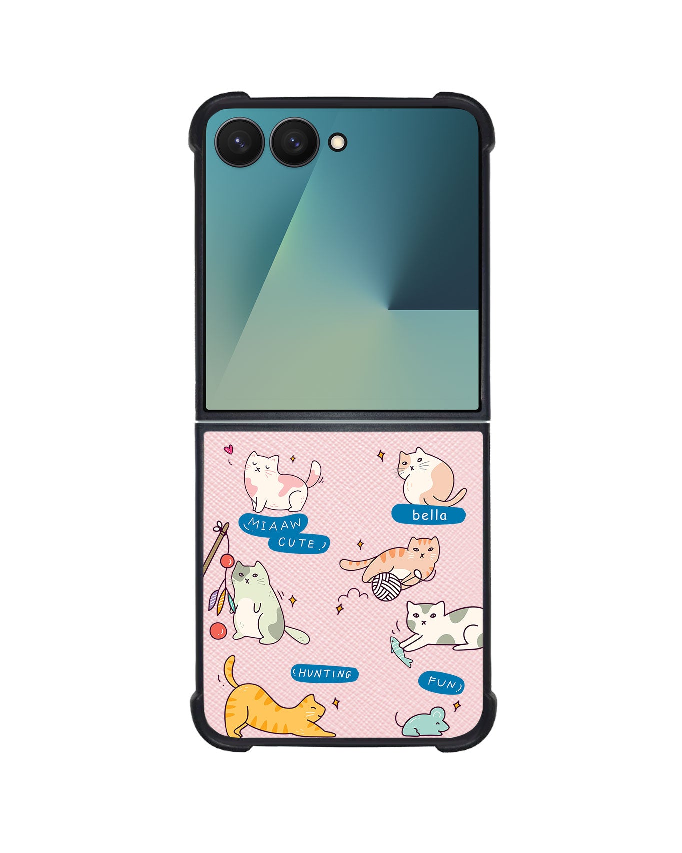 Android Flip / Fold Leather Grip - Playful Cat 2.0