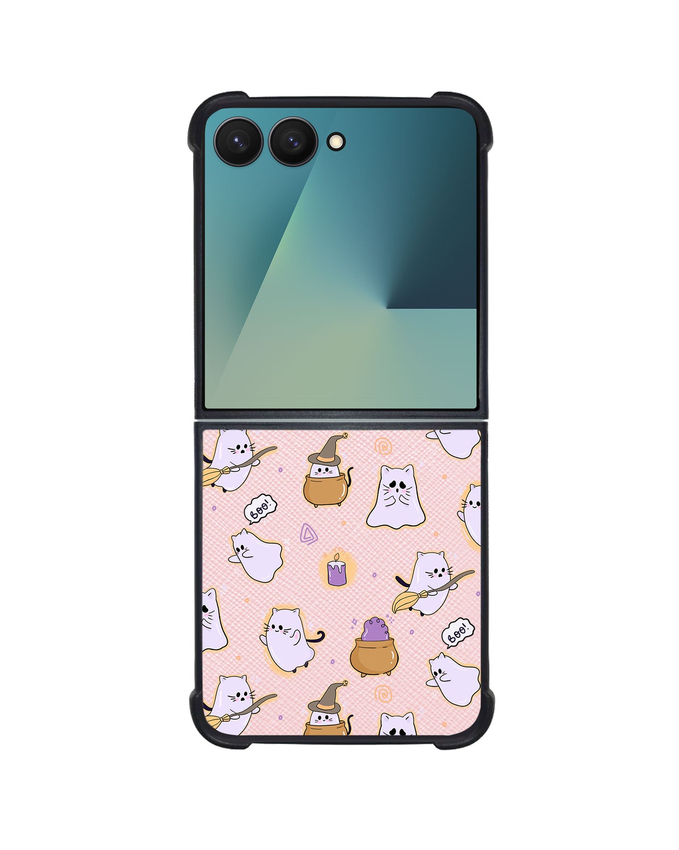 Android Flip / Fold Leather Grip - Spooky Cat