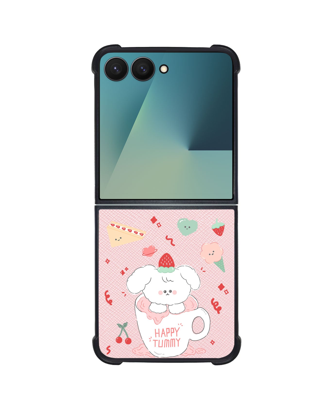 Android Flip / Fold Leather Grip - Happy Tummy