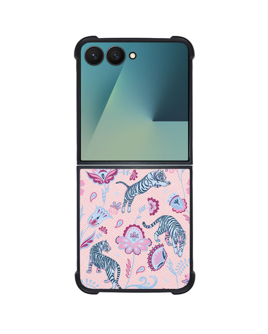 Android Flip / Fold Leather Grip - Tiger & Floral 3.0