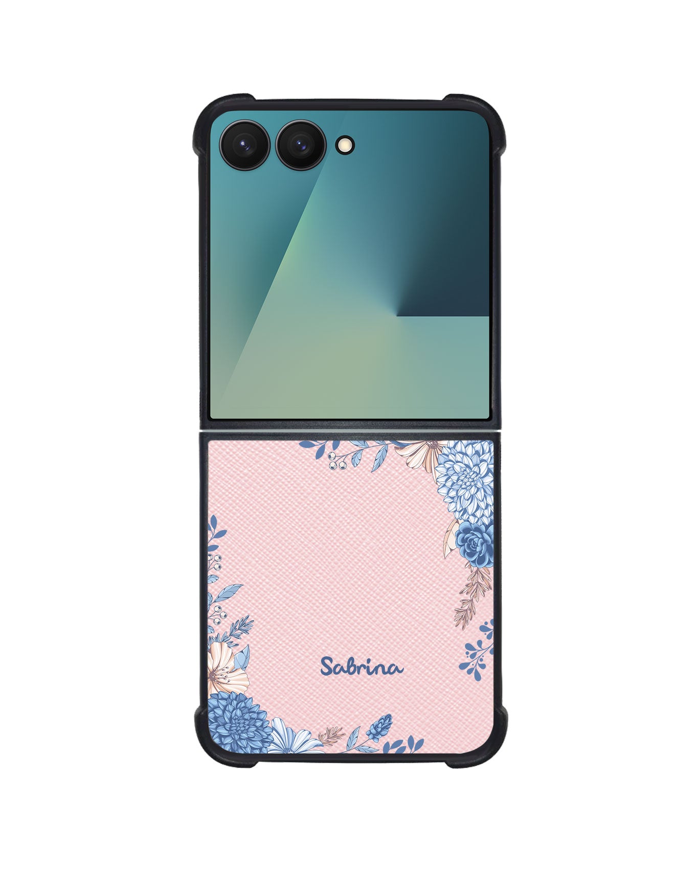 Android Flip / Fold Leather Grip - Blue Florals