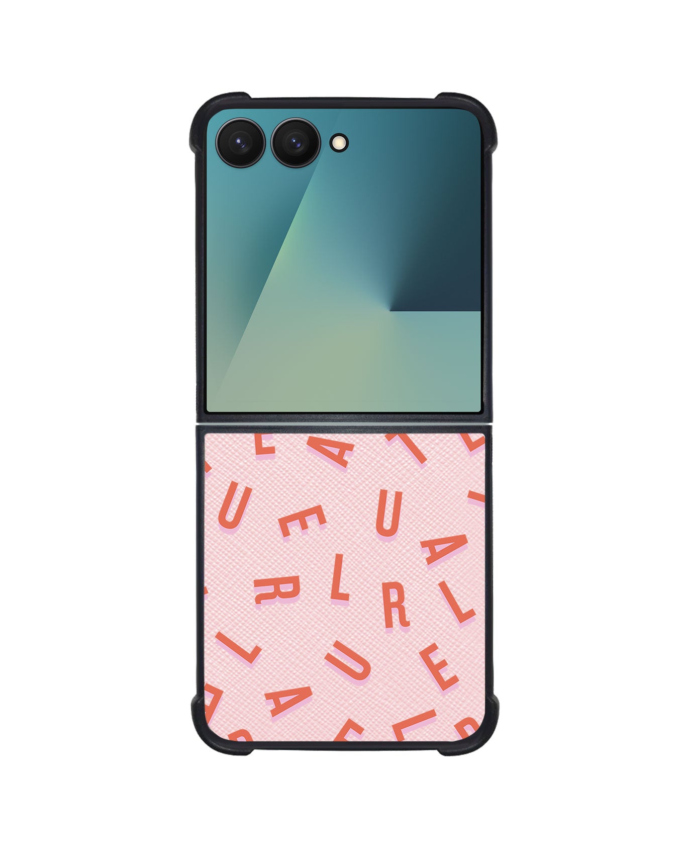 Android Flip / Fold Leather Grip - CUSTOM MONOGRAM 1.0 Coral