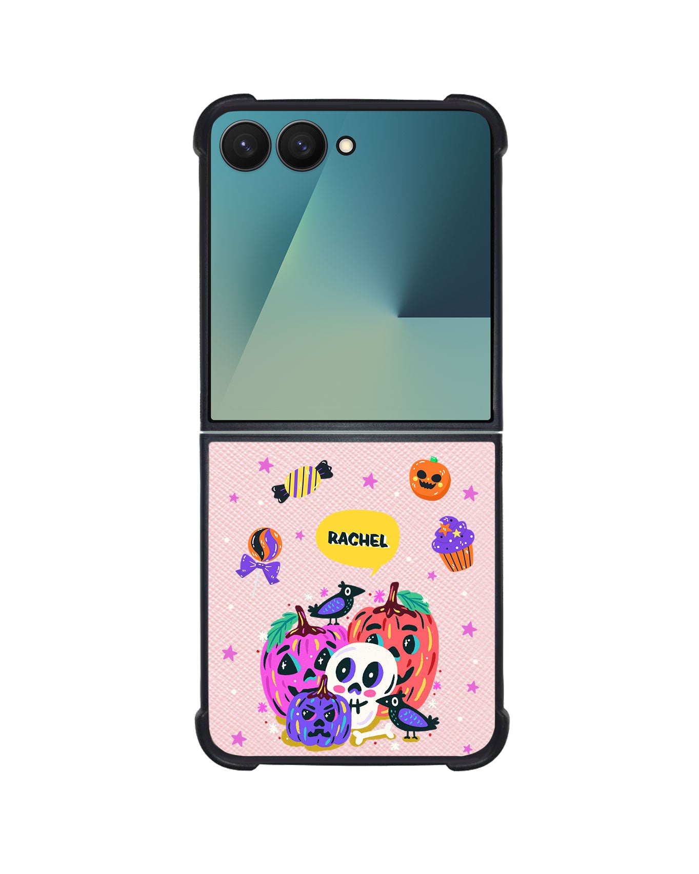 Android Flip / Fold Leather Grip - Pumpkins Monster