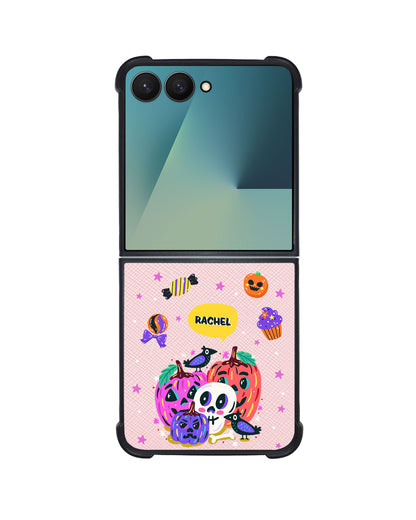 Android Flip / Fold Leather Grip - Pumpkins Monster