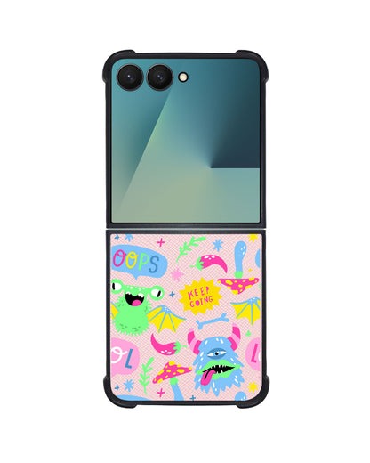 Android Flip / Fold Leather Grip - Monster Say Keep Going