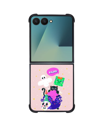 Android Flip / Fold Leather Grip - Cat Monster