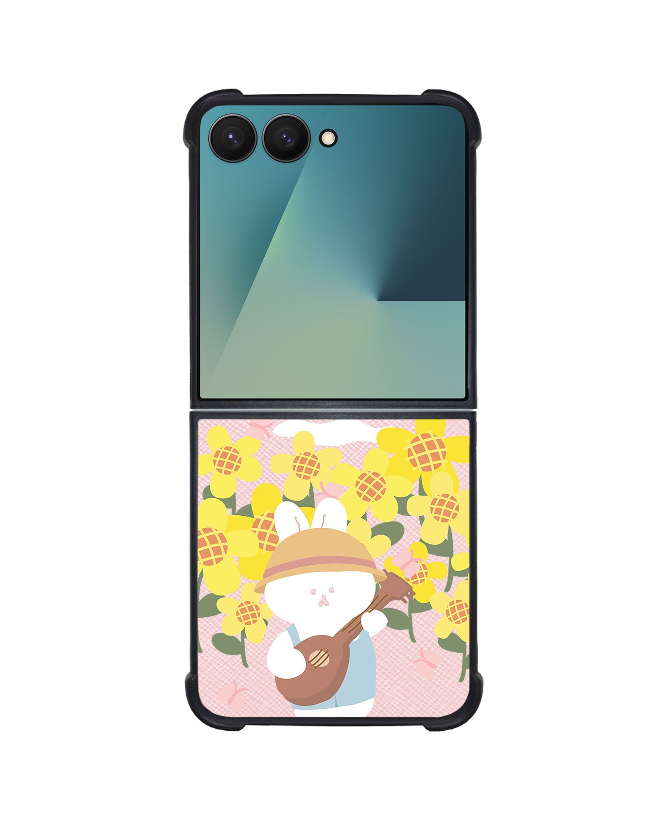 Android Flip / Fold Leather Grip - Bunny Ukulele