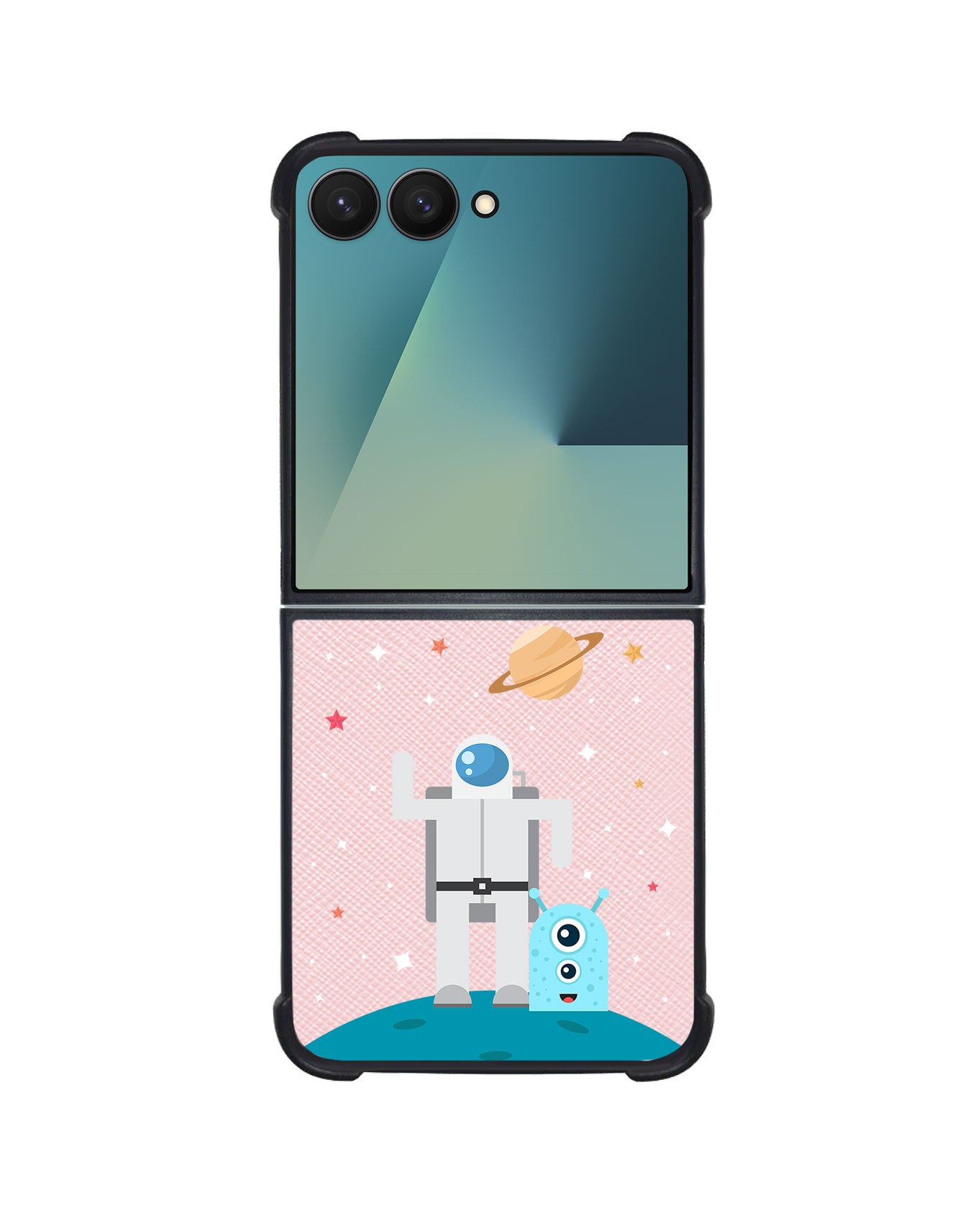 Android Flip / Fold Leather Grip - Blue Alien