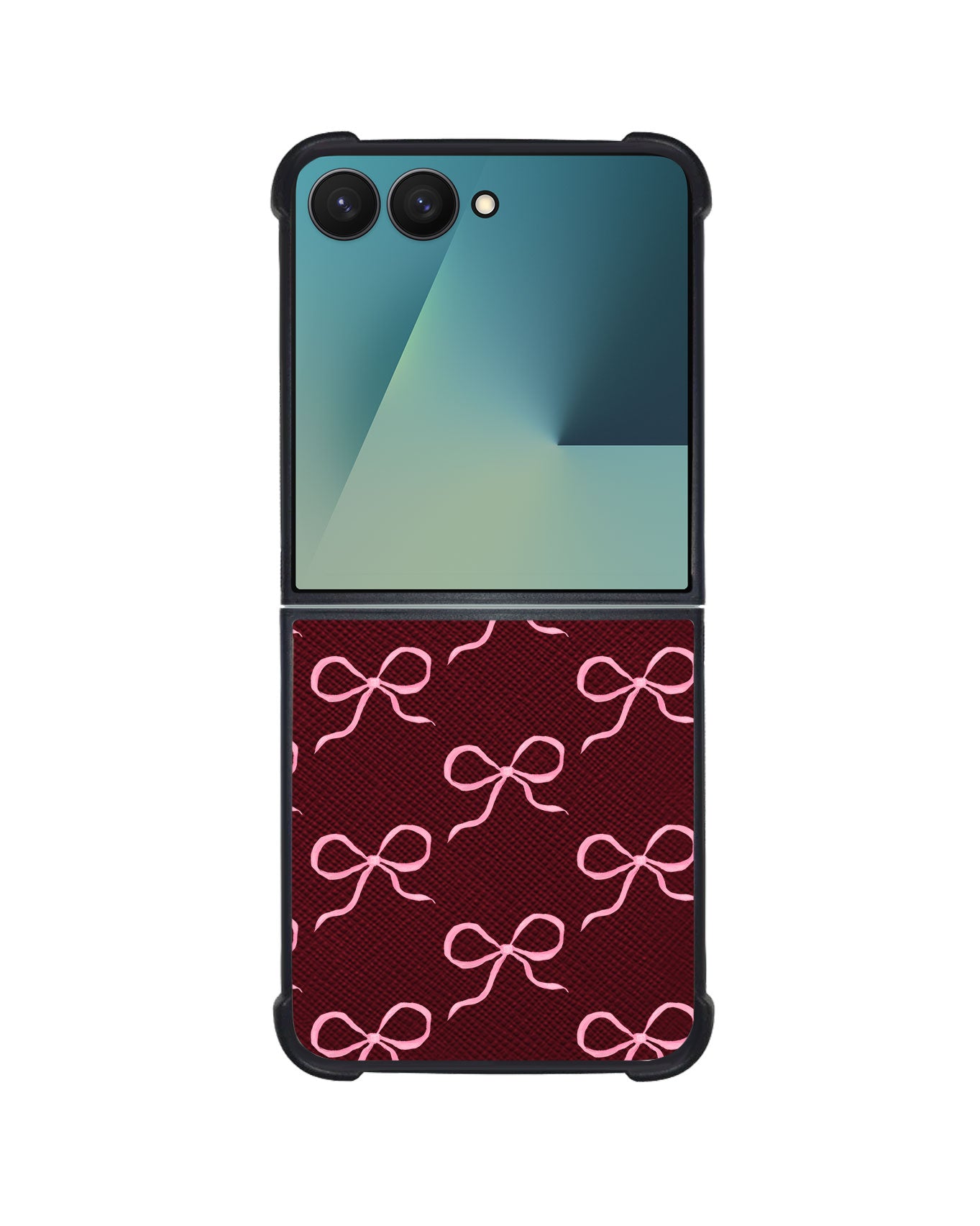 Android Flip / Fold Leather Grip - Coquette Pink Bow