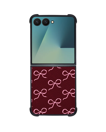 Android Flip / Fold Leather Grip - Coquette Pink Bow