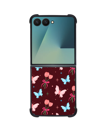 Android Flip / Fold Leather Grip - Coquette Butterfly