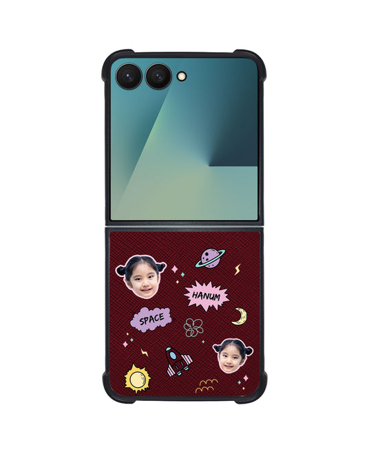 Android Flip / Fold Leather Grip - Face Grid Space