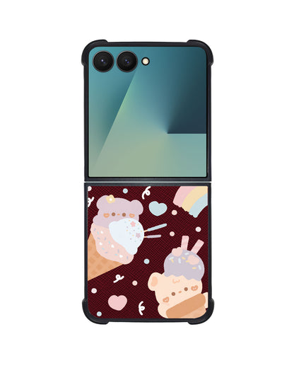 Android Flip / Fold Leather Grip - Ice Cream for Teddy