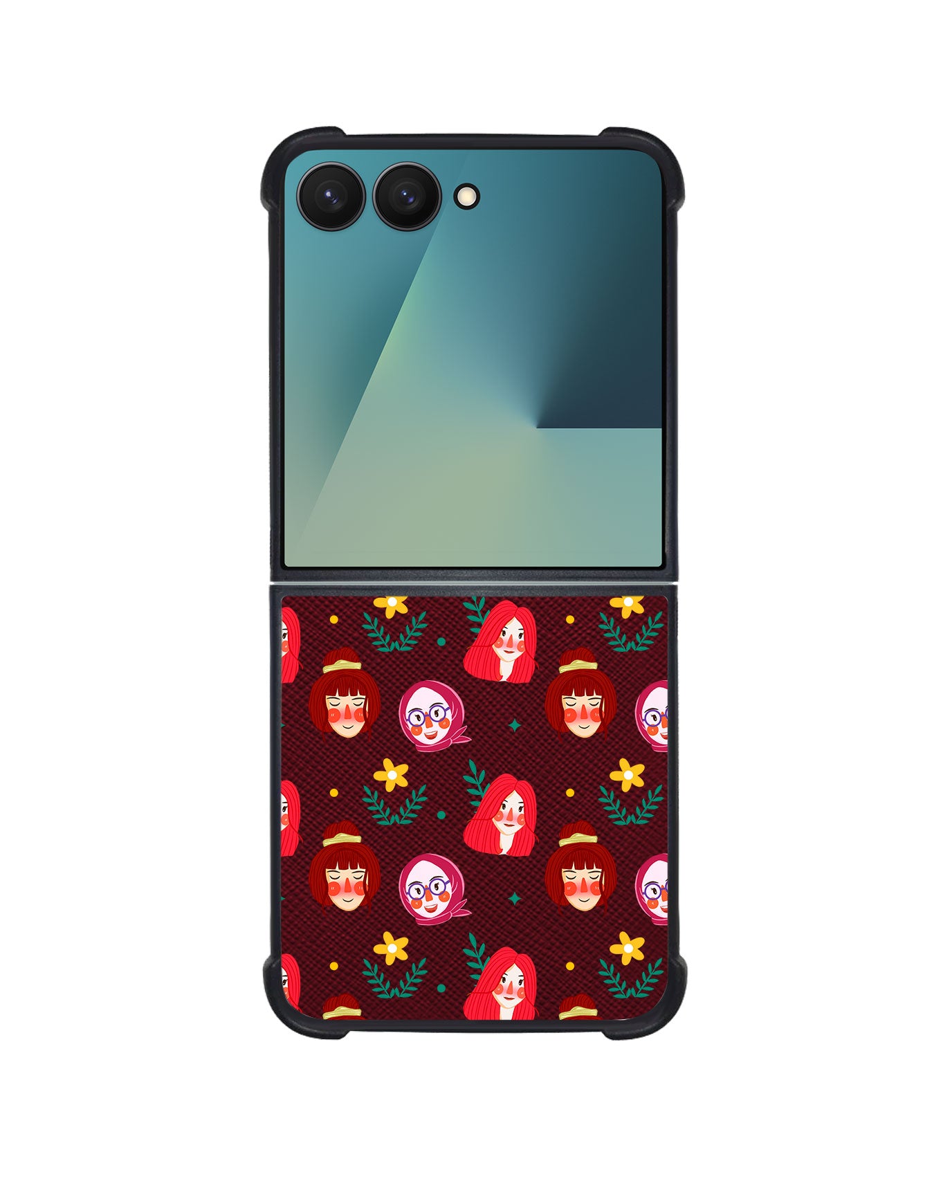 Android Flip / Fold Leather Grip - Lovely Faces