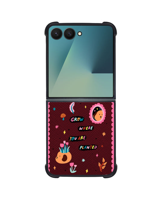 Android Flip / Fold Leather Grip - Grow Where You are Planted