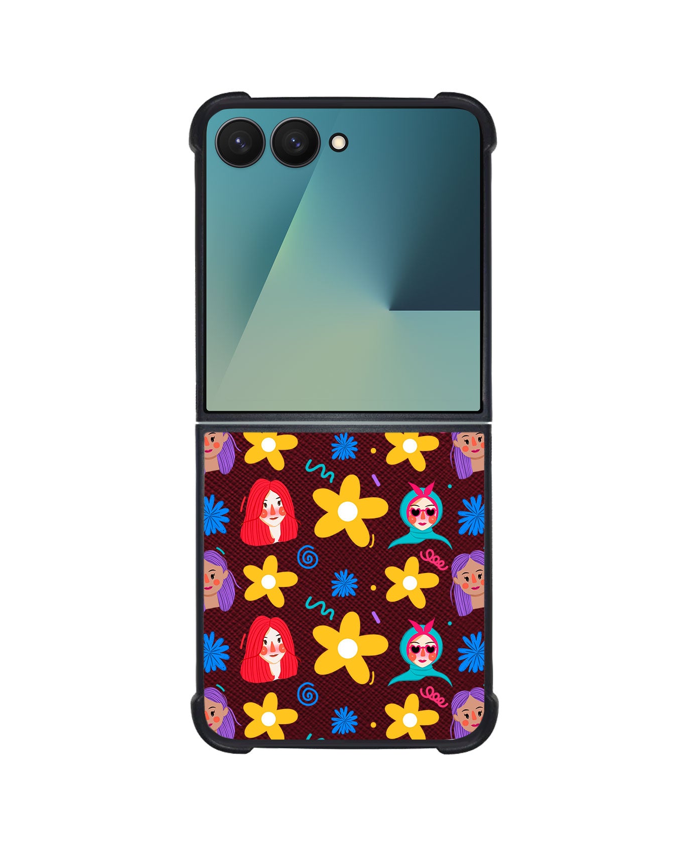 Android Flip / Fold Leather Grip - Daisy Faces
