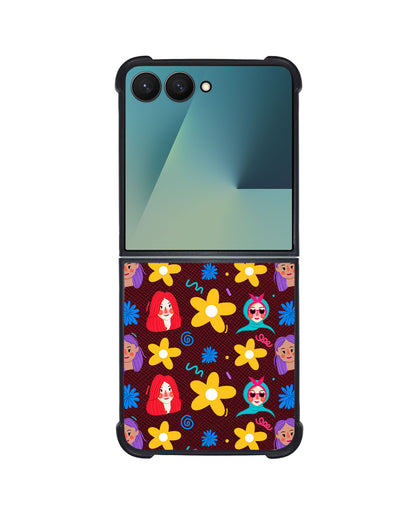 Android Flip / Fold Leather Grip - Daisy Faces