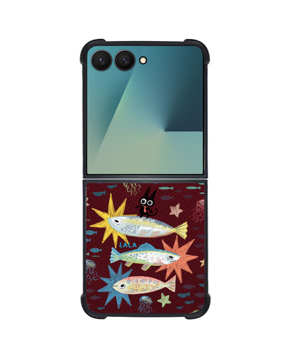 Android Flip / Fold Leather Grip - The Fish Surfer