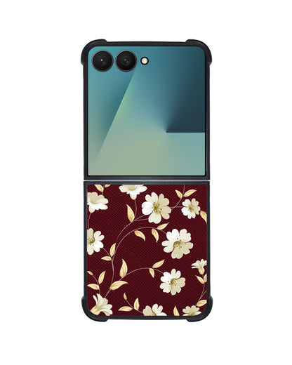 Android Flip / Fold Leather Grip - White Magnolia