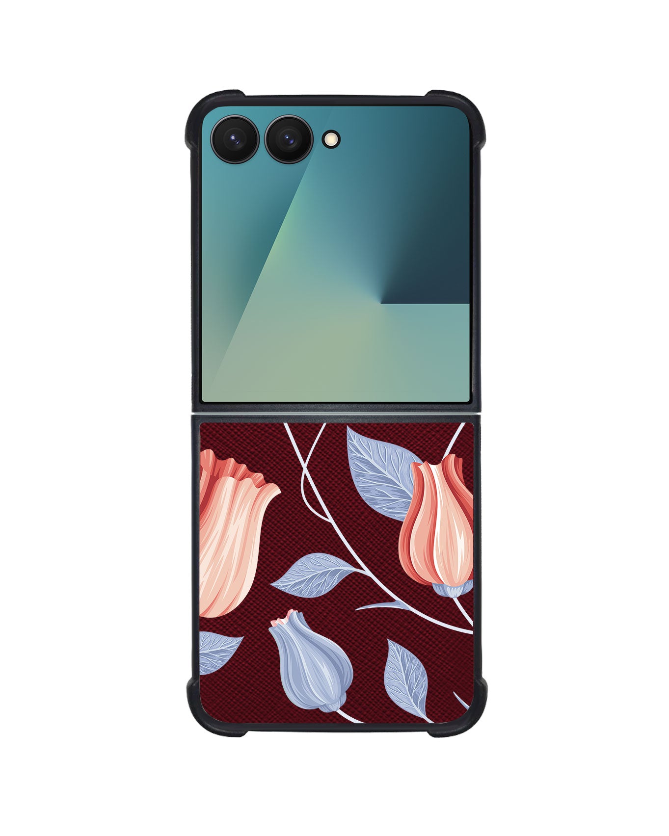 Android Flip / Fold Leather Grip - Red Tulip