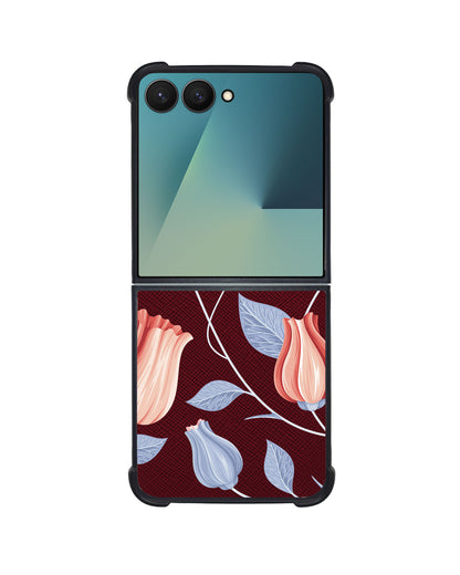 Android Flip / Fold Leather Grip - Red Tulip