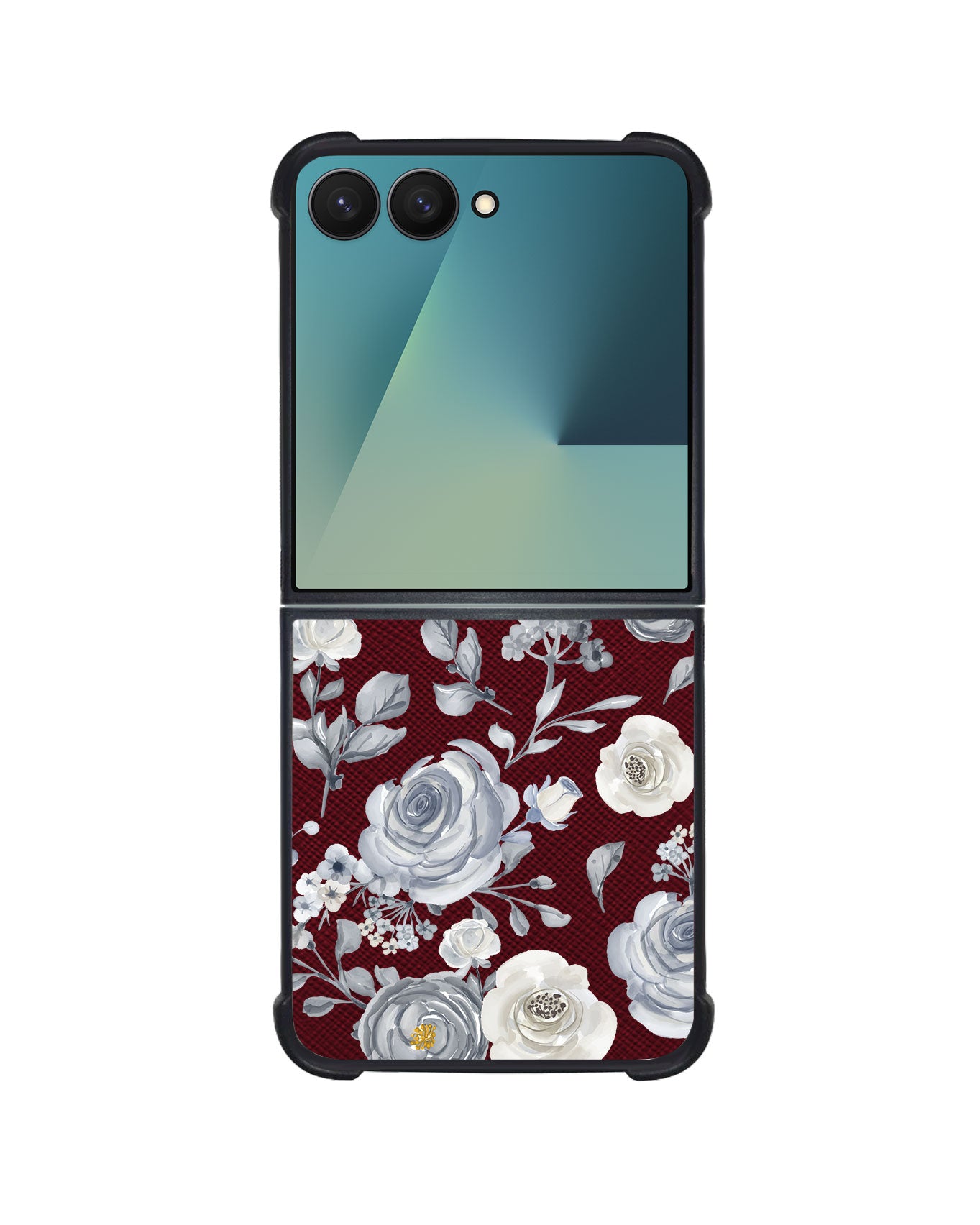 Android Flip / Fold Leather Grip - Blue Flower