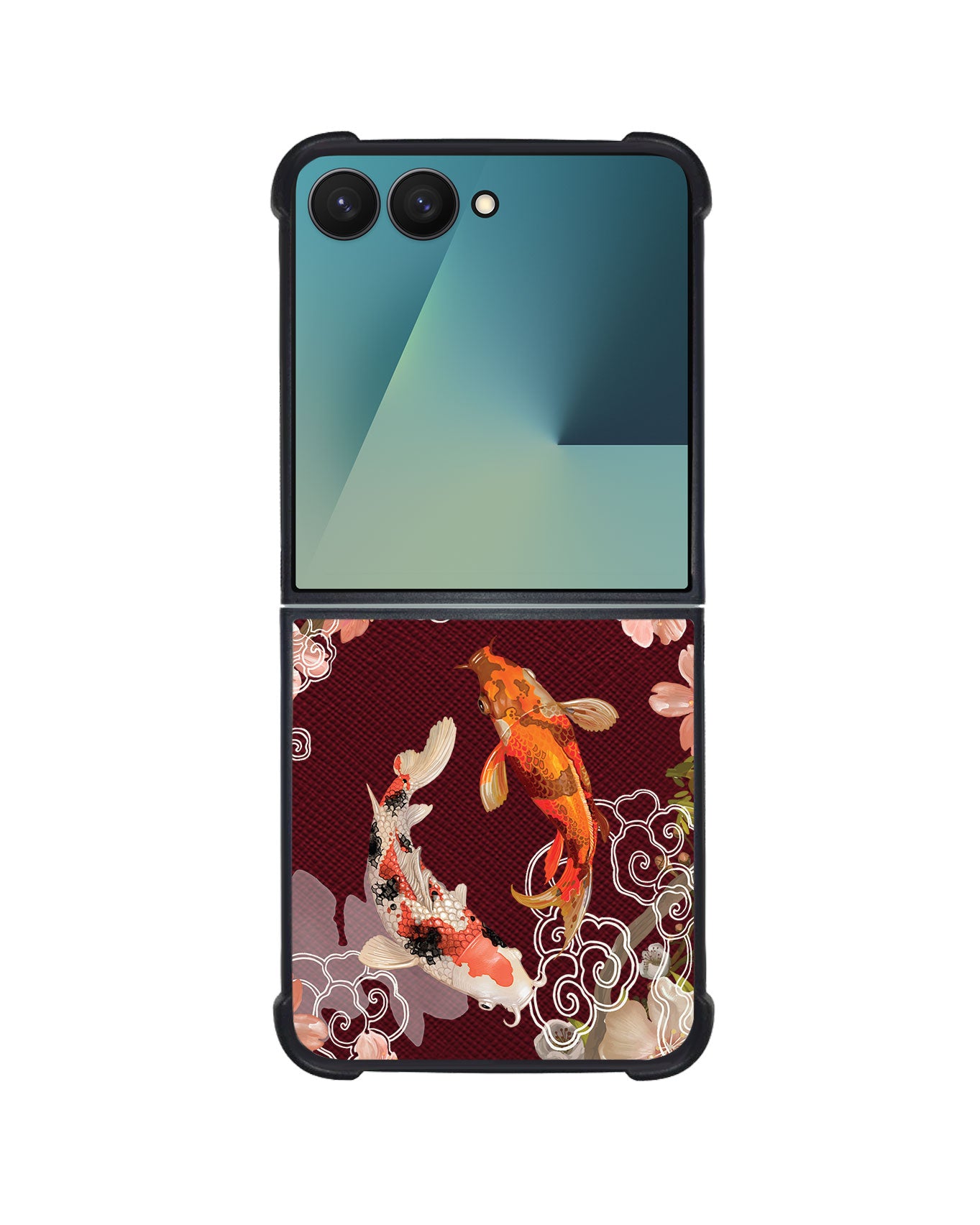Android Flip / Fold Leather Grip - Oil Painting Koi