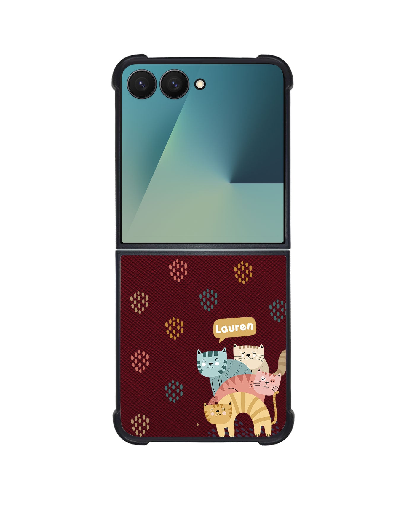 Android Flip / Fold Leather Grip - Rainbow Meow 2.0