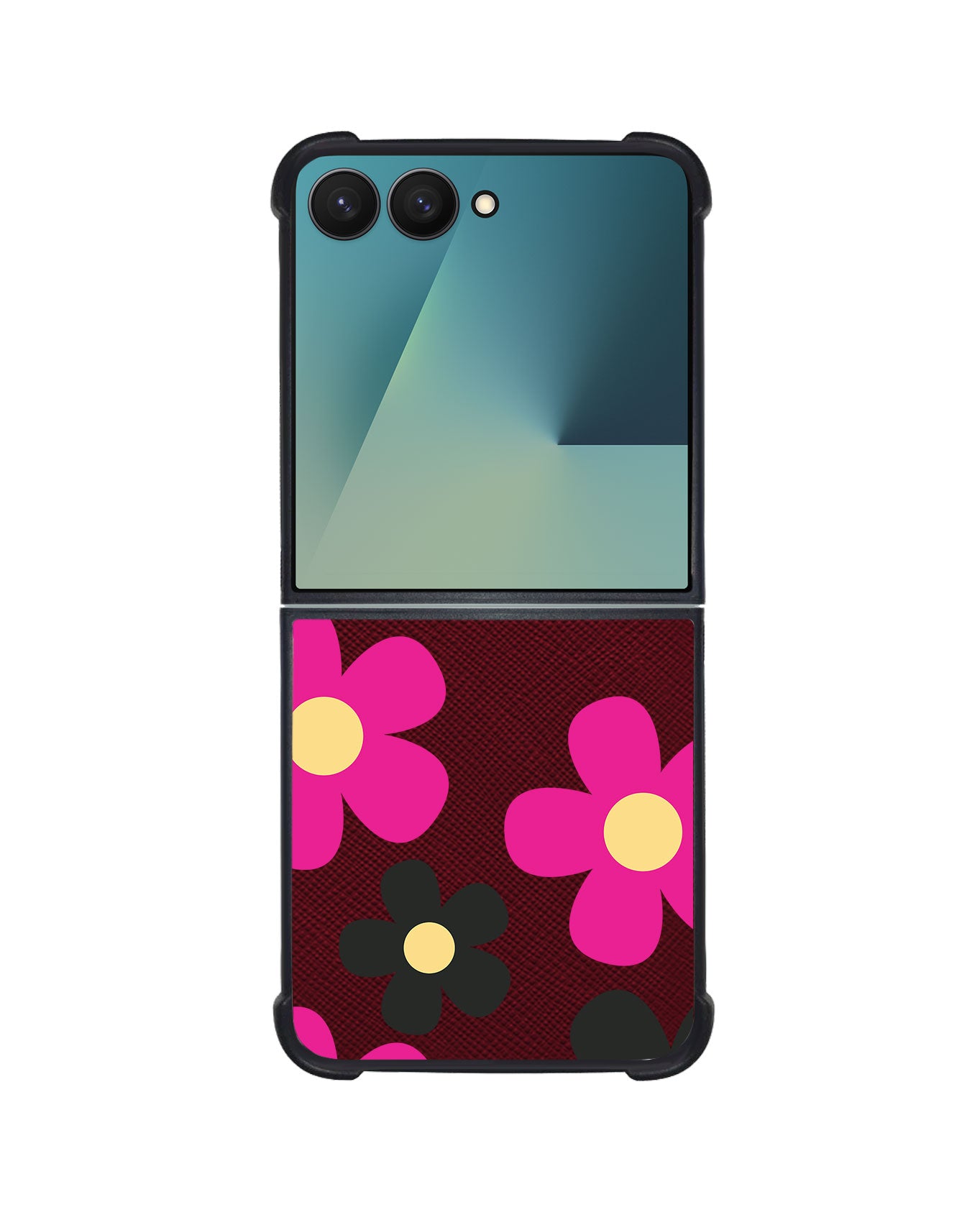 Android Flip / Fold Leather Grip - Daisy Hot Pink