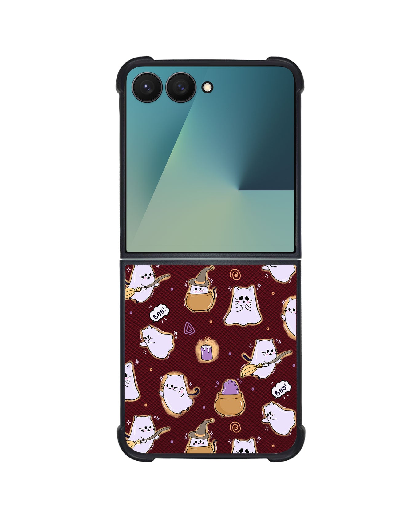 Android Flip / Fold Leather Grip - Spooky Cat