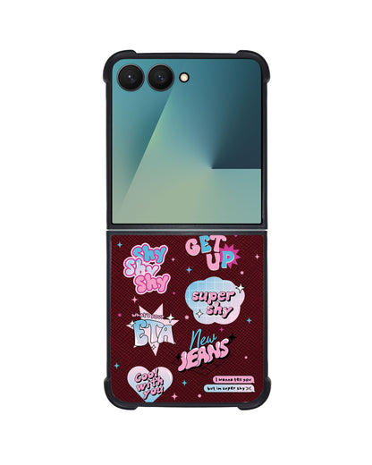 Android Flip / Fold Leather Grip - New Jeans Super Shy