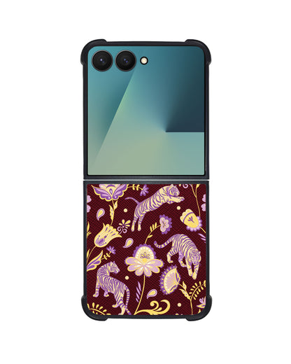 Android Flip / Fold Leather Grip - Tiger & Floral 4.0