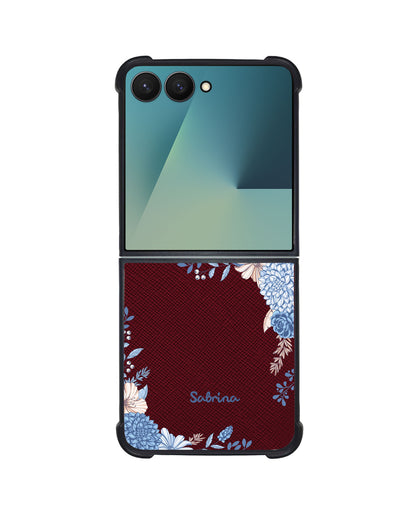 Android Flip / Fold Leather Grip - Blue Florals