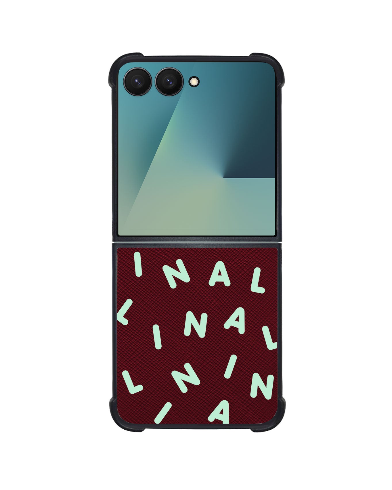 Android Flip / Fold Leather Grip - CUSTOM MONOGRAM 2.0 Tosca