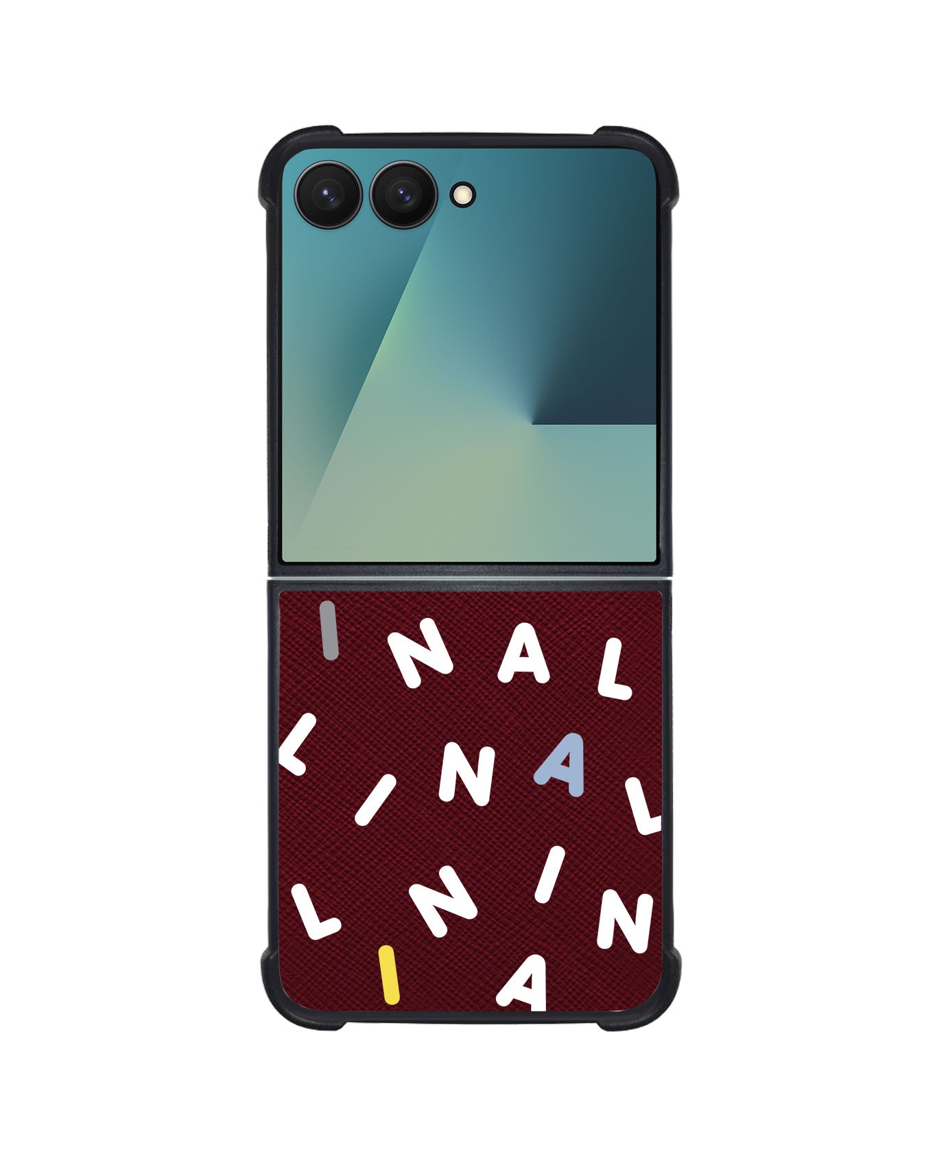 Android Flip / Fold Leather Grip - CUSTOM MONOGRAM 2.0 White
