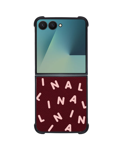 Android Flip / Fold Leather Grip - CUSTOM MONOGRAM 2.0 Pink