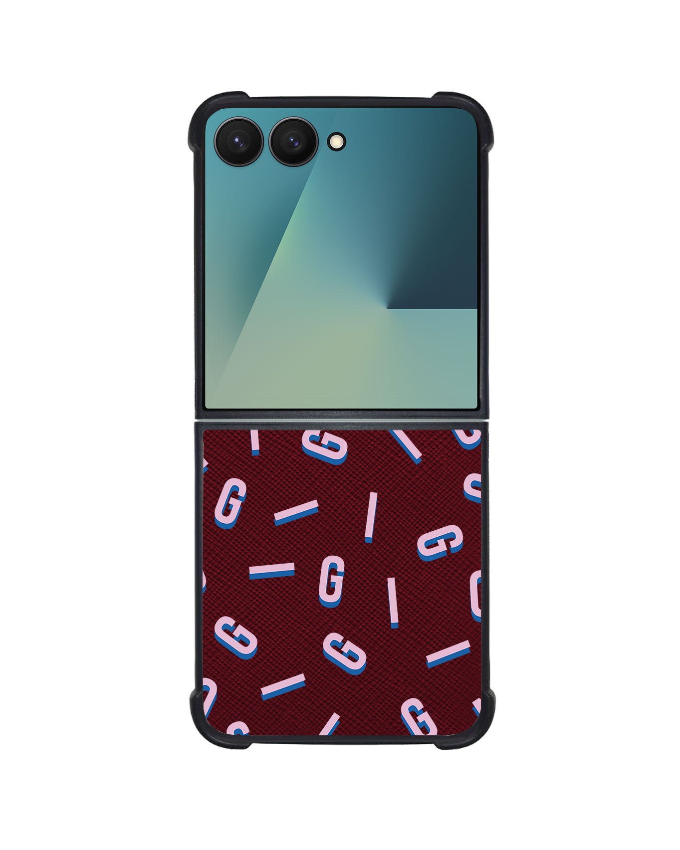 Android Flip / Fold Leather Grip - CUSTOM MONOGRAM 1.0 Cotton Candy