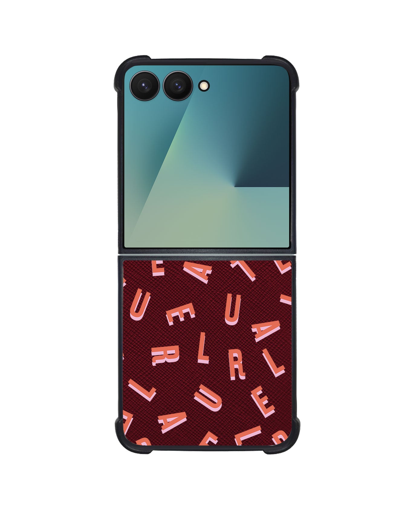 Android Flip / Fold Leather Grip - CUSTOM MONOGRAM 1.0 Coral