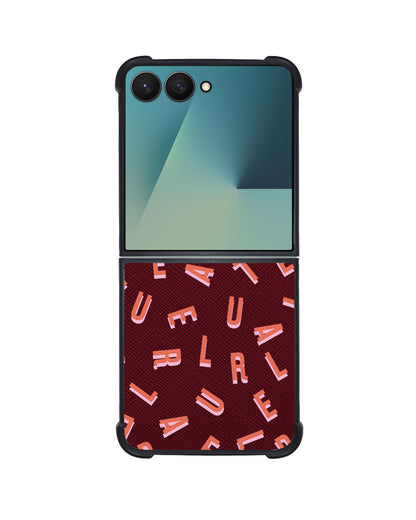 Android Flip / Fold Leather Grip - CUSTOM MONOGRAM 1.0 Coral