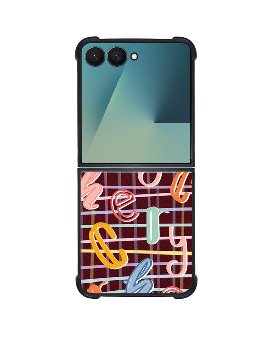 Android Flip / Fold Leather Grip - Doodle Monogram 1.0