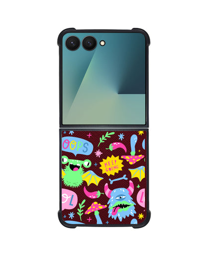 Android Flip / Fold Leather Grip - Monster Say Keep Going