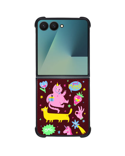 Android Flip / Fold Leather Grip - Monster Say Good Mood