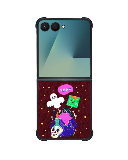 Android Flip / Fold Leather Grip - Cat Monster