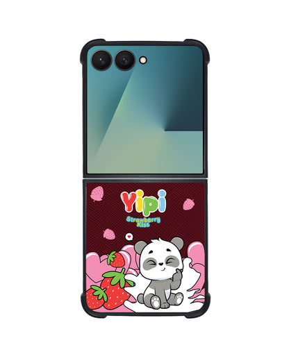 Android Flip / Fold Leather Grip - Yipi Strawberry Kiss