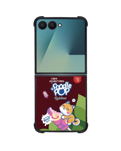 Android Flip / Fold Leather Grip - Poodle Pop