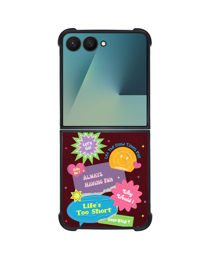 Android Flip / Fold Leather Grip - Life's Too Short