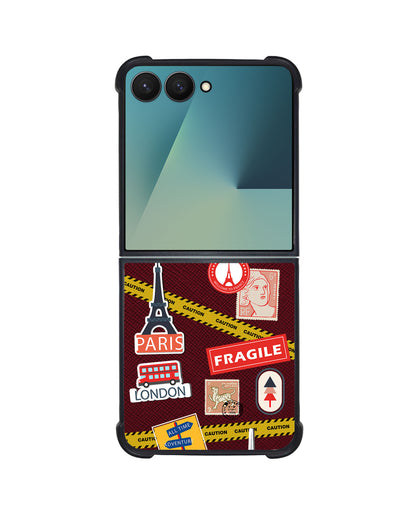 Android Flip / Fold Leather Grip - Travel Sticker