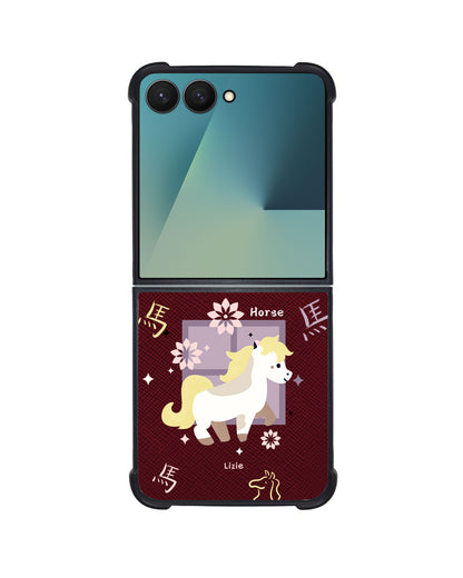Android Flip / Fold Leather Grip - Horse (Chinese Zodiac / Shio)